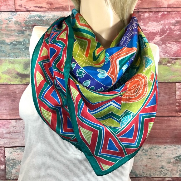 Honey Vintage Silk Scarf - Picture 4 of 11